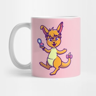 Cute Kangaroo With Make Up Cartoon Mug